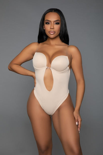 Looking Curvy Bodysuit Shaper Nude 1X/2X by BE WICKED | Fleurcouture