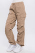 Loose Fit Parachute Cargo Pants KHAKI S by Love Tree | Fleurcouture