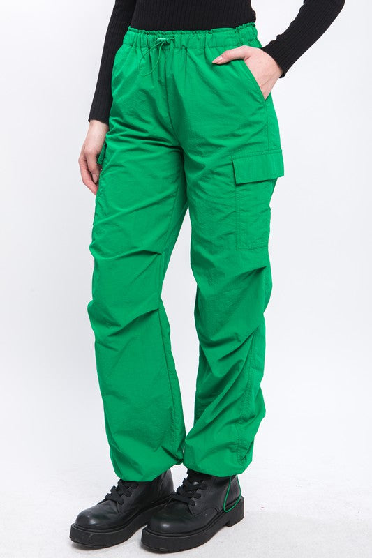 Loose Fit Parachute Cargo Pants by Love Tree | Fleurcouture