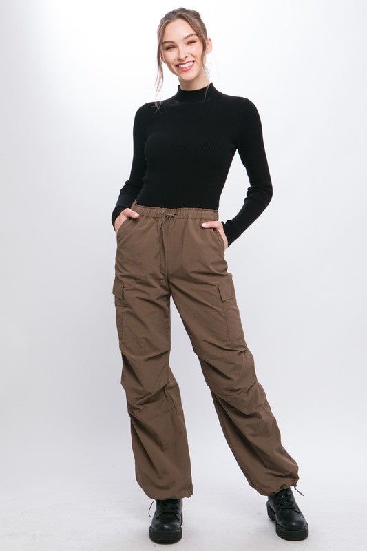 Loose Fit Parachute Cargo Pants by Love Tree | Fleurcouture