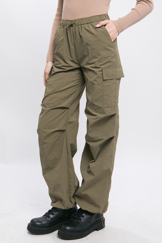 Loose Fit Parachute Cargo Pants by Love Tree | Fleurcouture