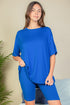 Loose Fit Top oversize shirts & Bike Shorts Set Royal S by Capella | Fleurcouture