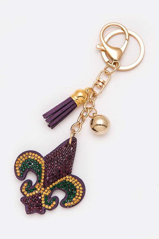 Louisiana State Color Fleur De Lis Crystal Purple/Multi 1 by LA Jewelry Plaza | Fleurcouture