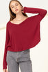 Love Me Right V Neck Loose Fit Top BURGUNDY S by HYFVE | Fleurcouture