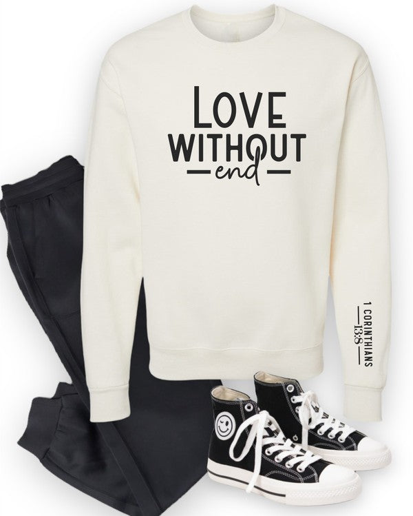 Love Without End CrewNeck Sweatshirt Cream S by Ocean and 7th | Fleurcouture