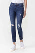 Lovervet Full Size Chelsea Midrise Crop Skinny Jeans Dark 24 by Trendsi | Fleurcouture