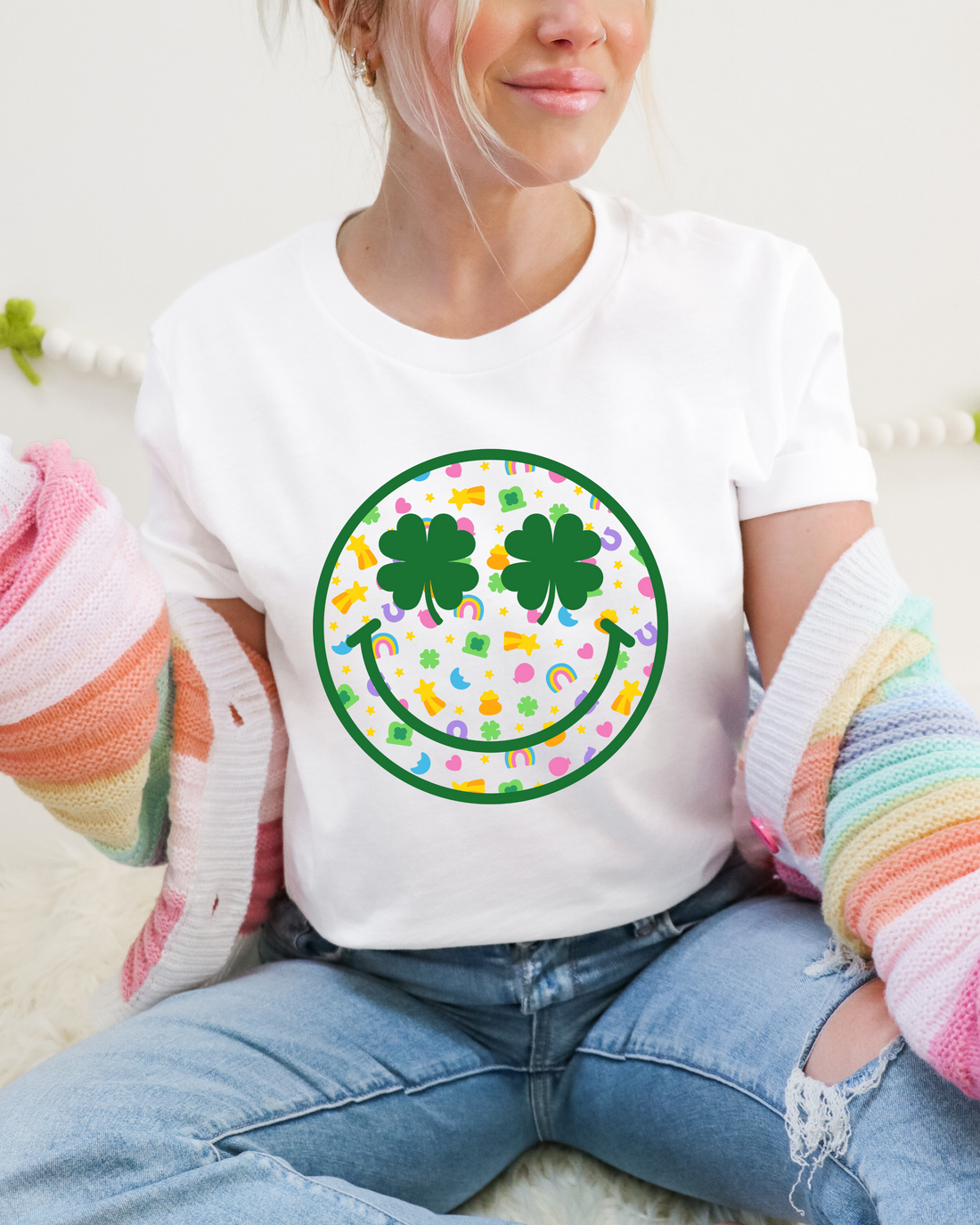 LUCKY CHARMS SMILE TEE (BELLA CANVAS) by LL | Fleurcouture