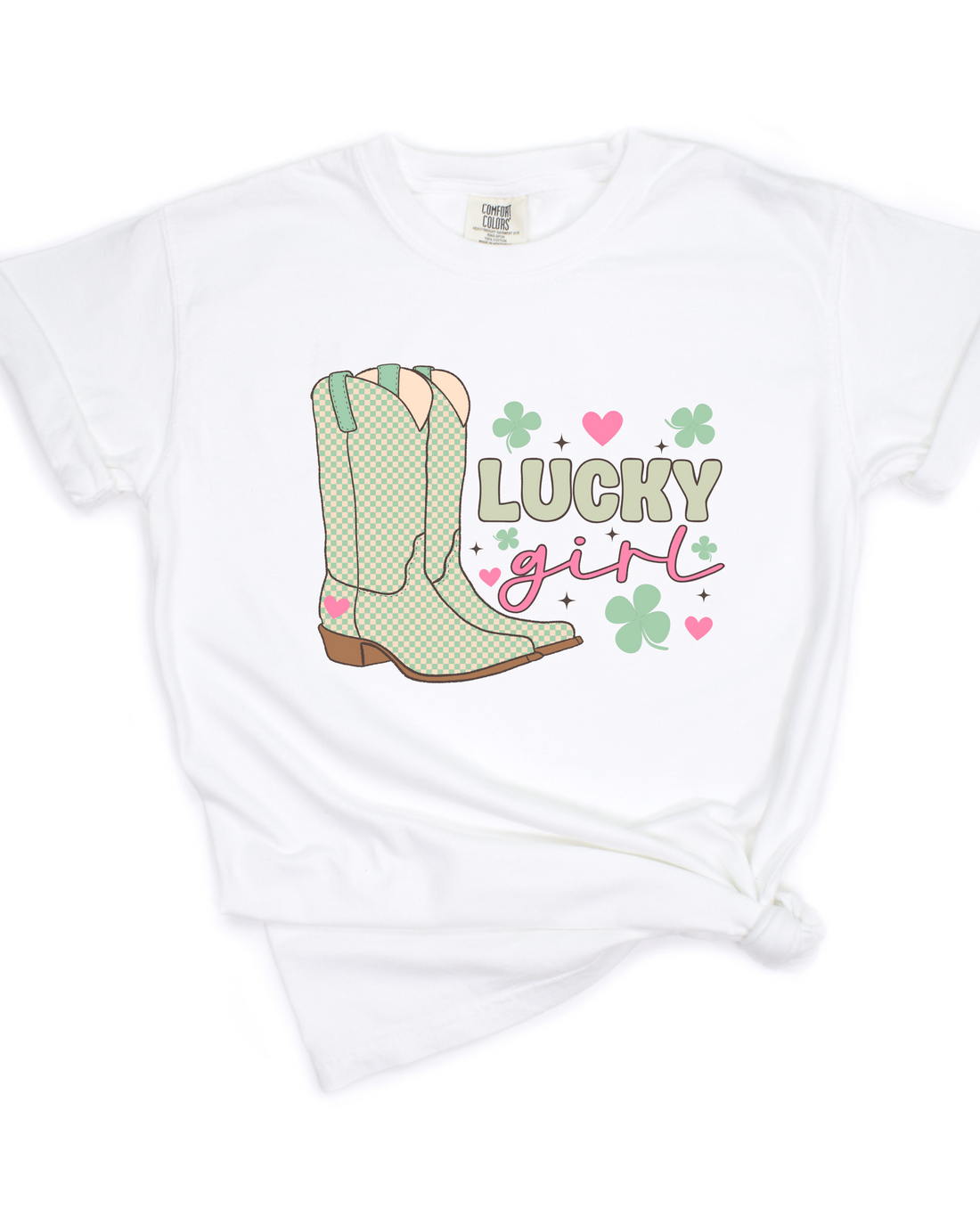 LUCKY GIRL TEE (COMFORT COLORS) by LL | Fleurcouture