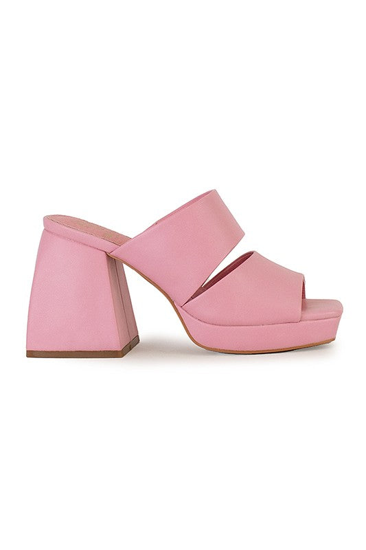 LUCY-05-CHUNKY HEEL,MULE PINK 5.5 by Let&