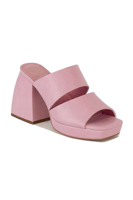 LUCY-05-CHUNKY HEEL,MULE PINK by Let&