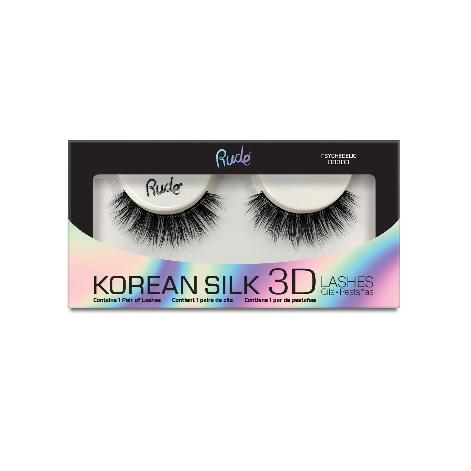 Lush - Korean Silk 3D Lashes Psychedelic False Eyelashes by Rude Cosmetics | Fleurcouture