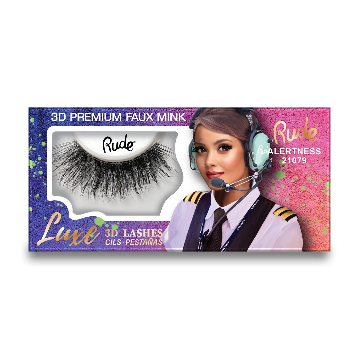 Luxe 3D Lashes | Premium 3D Eyelashes Alertness False Lashes by Rude Cosmetics | Fleurcouture