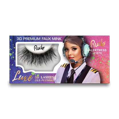 Luxe 3D Lashes | Premium 3D Eyelashes Alertness False Lashes by Rude Cosmetics | Fleurcouture