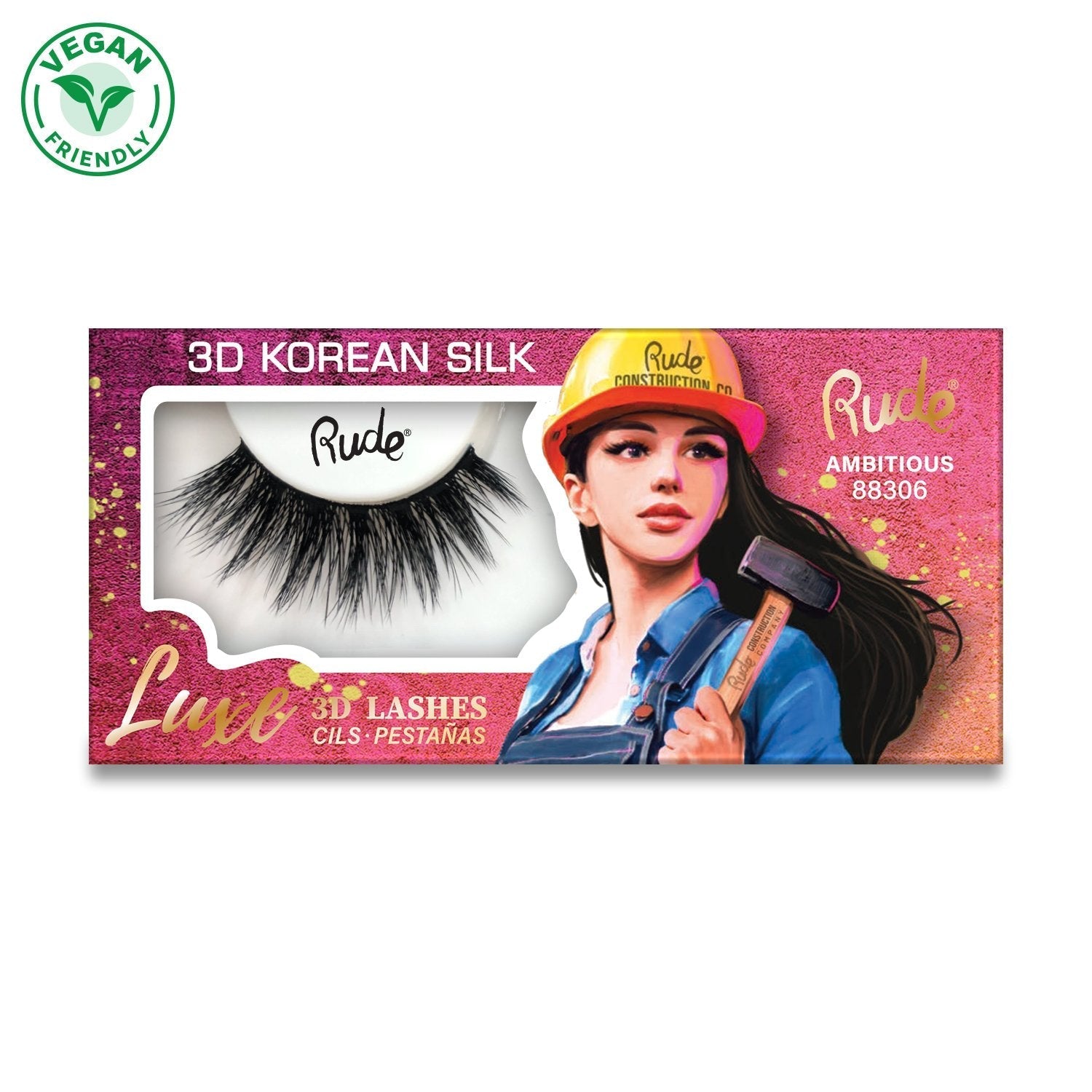 Luxe 3D Lashes | Premium 3D Eyelashes Ambitious False Lashes by Rude Cosmetics | Fleurcouture