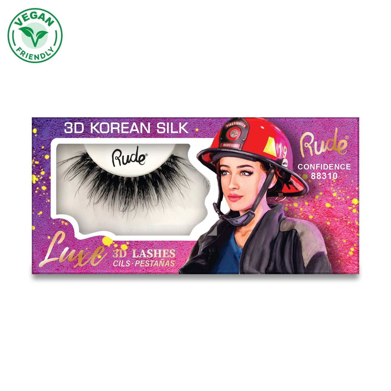 Luxe 3D Lashes | Premium 3D Eyelashes Confidence False Lashes by Rude Cosmetics | Fleurcouture