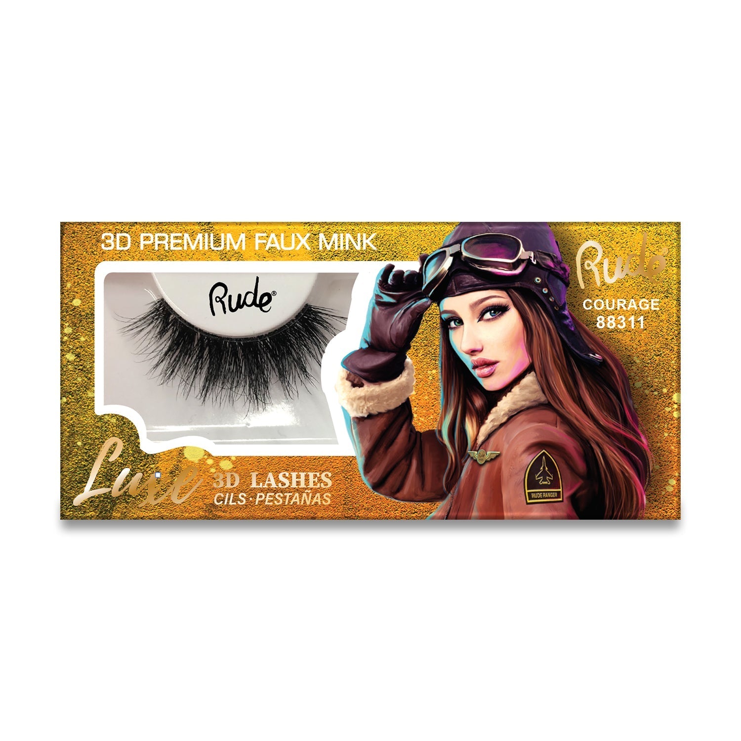 Luxe 3D Lashes | Premium 3D Eyelashes Courage False Lashes by Rude Cosmetics | Fleurcouture