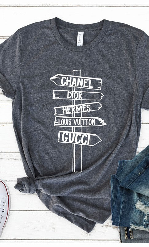 Luxury Avenue Graphic Tee PLUS Heather Charcoal XXL by Kissed Apparel | Fleurcouture