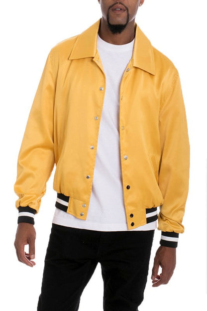 LUXURY Satin Bomber Jacket GOLD S Men&