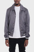 LUXURY Satin Bomber Jacket GREY S Men&