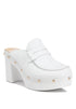 Lyrac Recycled Leather Platform Clogs White US-7 / UK-5 / EU-38 by Rag Company | Fleurcouture
