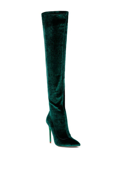 Madmiss Stiletto Calf Boots GREEN US-5 / UK-3 / EU-36 by Rag Company | Fleurcouture