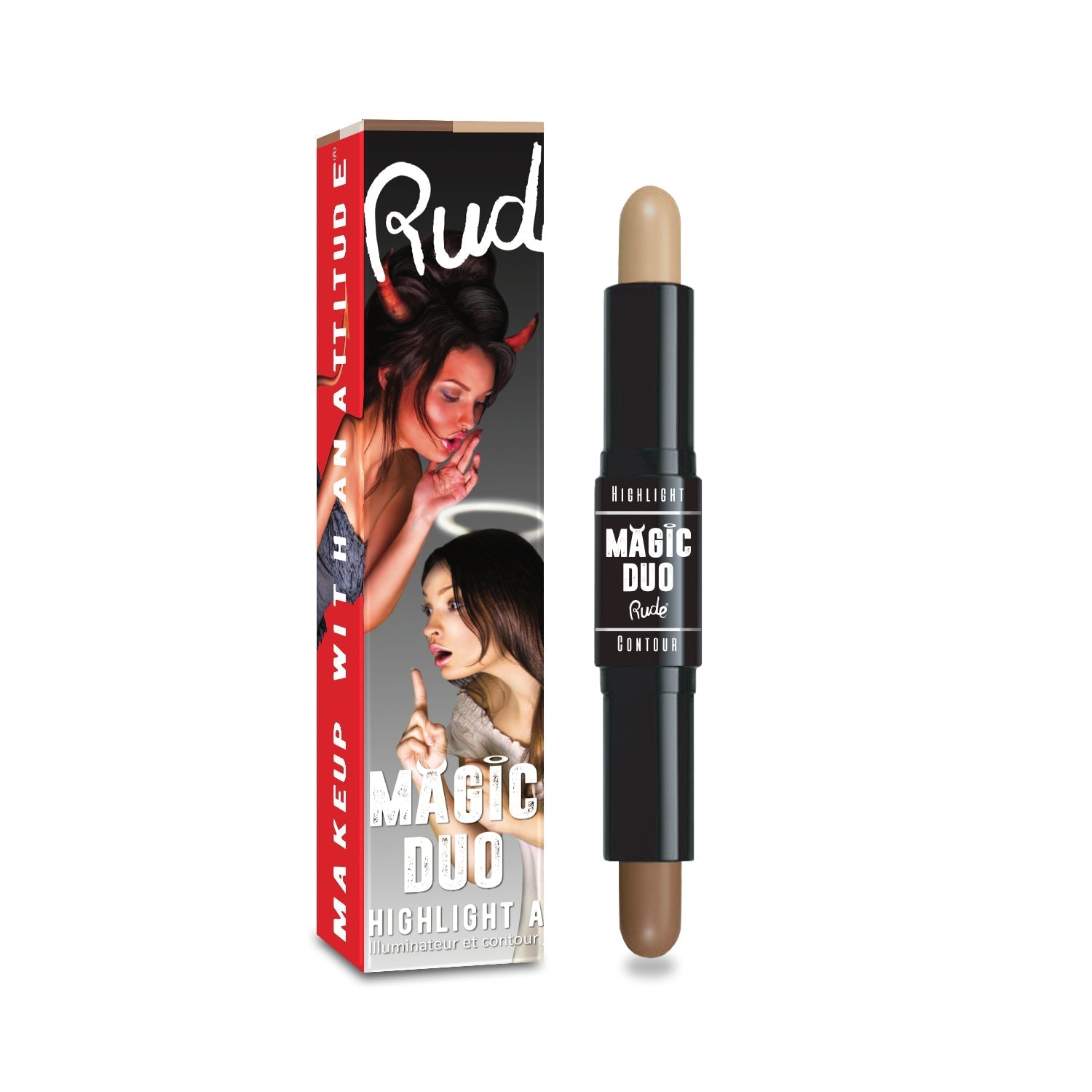 Magic Duo Highlight and Contour Medium Highlighter by Rude Cosmetics | Fleurcouture