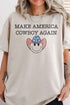 MAKE AMERICA COWBOY AGAIN OVERSIZED GRAPHIC TEE SAND S/M by ALPHIA | Fleurcouture