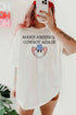 MAKE AMERICA COWBOY AGAIN OVERSIZED GRAPHIC TEE WHITE S/M by ALPHIA | Fleurcouture