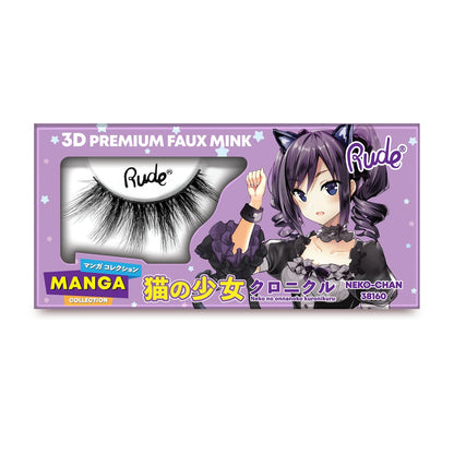 Manga 3D Faux Mink Lashes Neko-Chan False Eyelashes by Rude Cosmetics | Fleurcouture