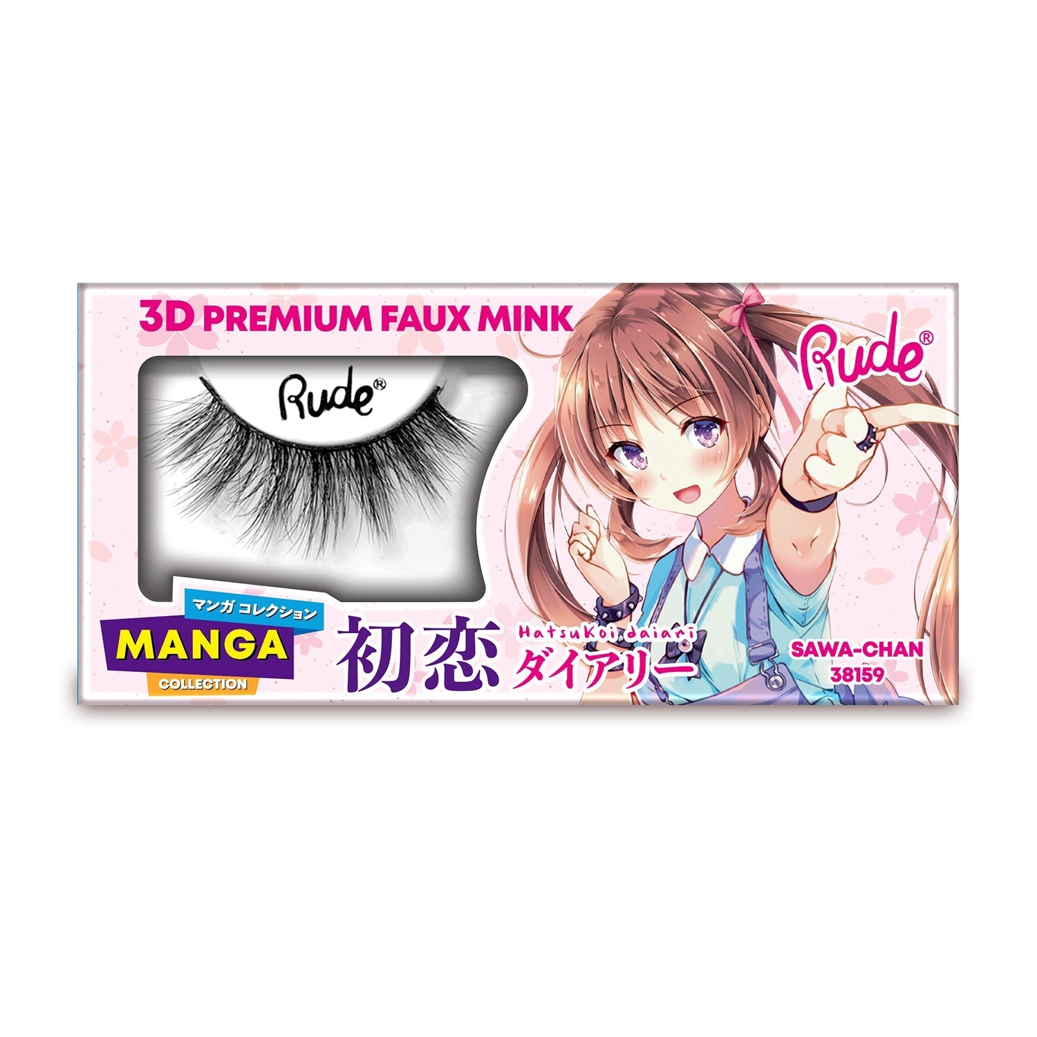 Manga 3D Faux Mink Lashes Sawa-Chan False Eyelashes by Rude Cosmetics | Fleurcouture