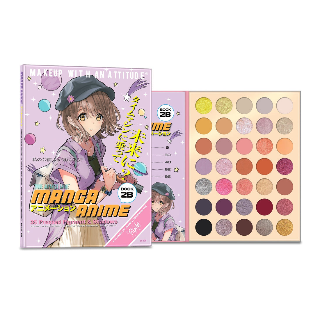 Manga Anime 35 Pressed Pigment &amp; Shadows Book 2B Eye Shadow by Rude Cosmetics | Fleurcouture