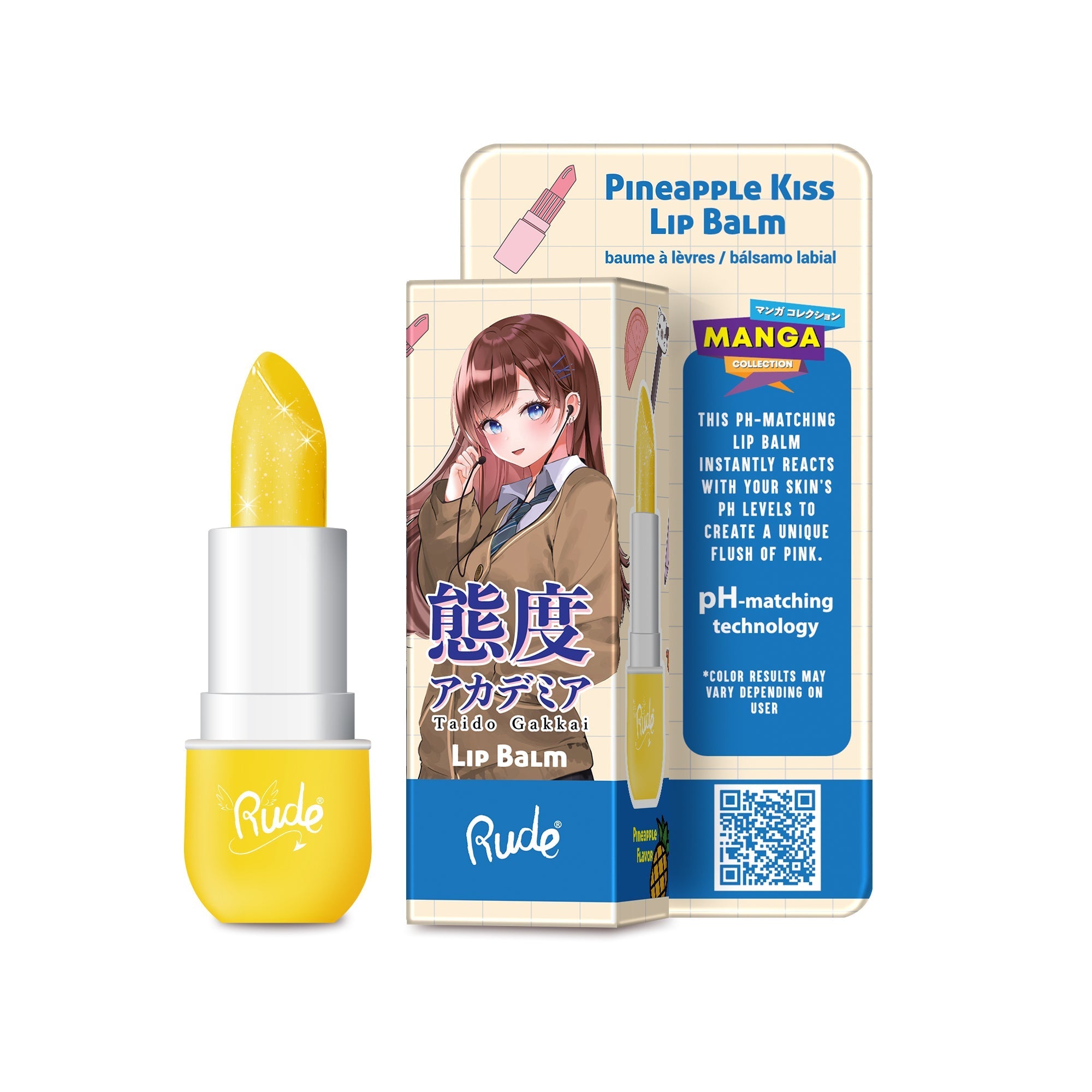 Manga Collection Lip Balm Pineapple Kiss Lip Balms by Rude Cosmetics | Fleurcouture