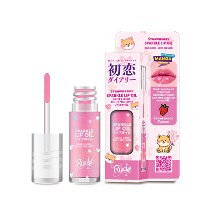 Manga Collection Sparkle Lip Oil Strawberry Lip Balms &amp; Treatments by Rude Cosmetics | Fleurcouture