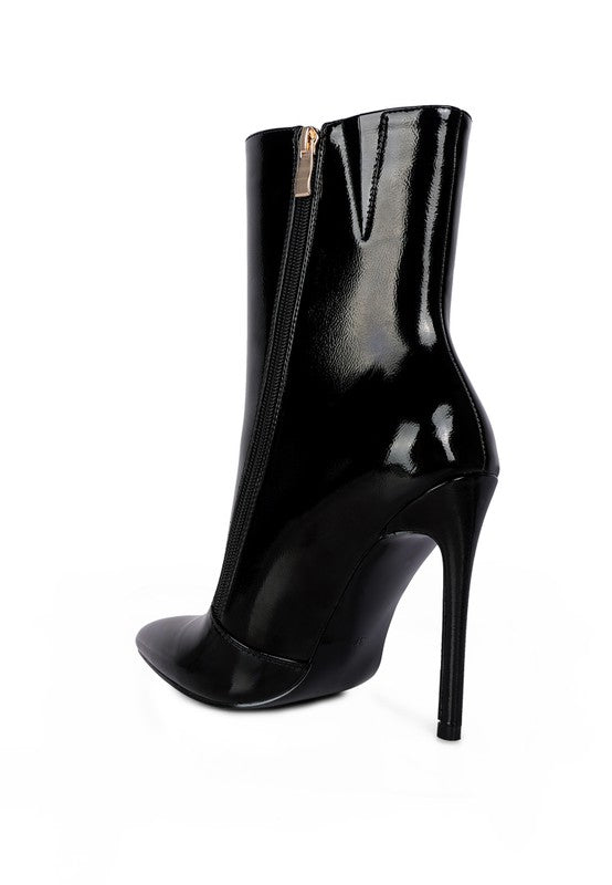 Mania Patent Pu High Heeled Ankle Boot by Rag Company | Fleurcouture