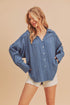 Mara Button Down Shirt BLUE S by Aemi + Co | Fleurcouture