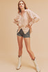 Mara Button Down Shirt PEACH S by Aemi + Co | Fleurcouture