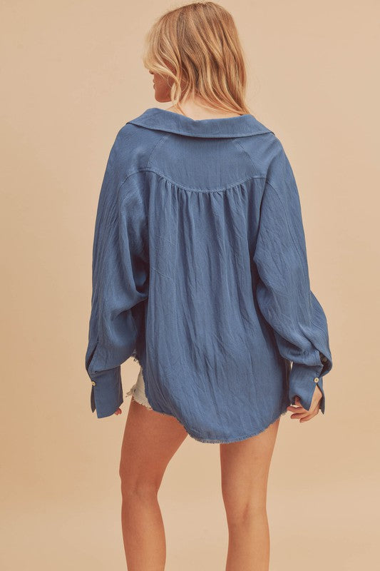 Mara Button Down Shirt S by Aemi + Co | Fleurcouture