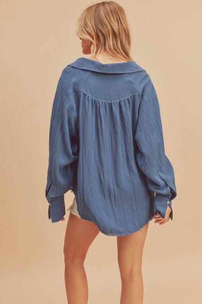 Mara Button Down Shirt S by Aemi + Co | Fleurcouture
