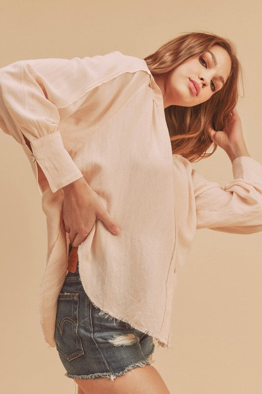 Mara Button Down Shirt S by Aemi + Co | Fleurcouture