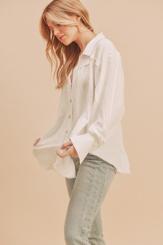 Mara Button Down Shirt S by Aemi + Co | Fleurcouture