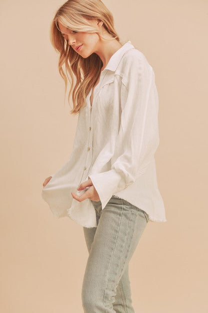 Mara Button Down Shirt S by Aemi + Co | Fleurcouture
