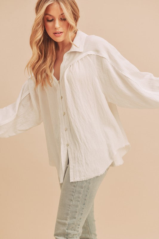 Mara Button Down Shirt S by Aemi + Co | Fleurcouture