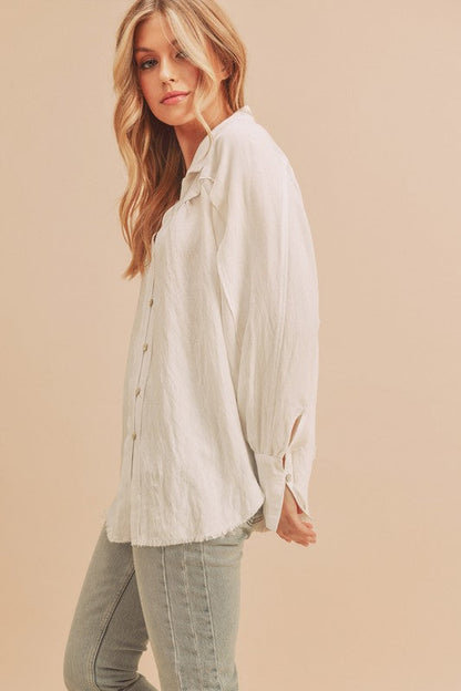 Mara Button Down Shirt S by Aemi + Co | Fleurcouture