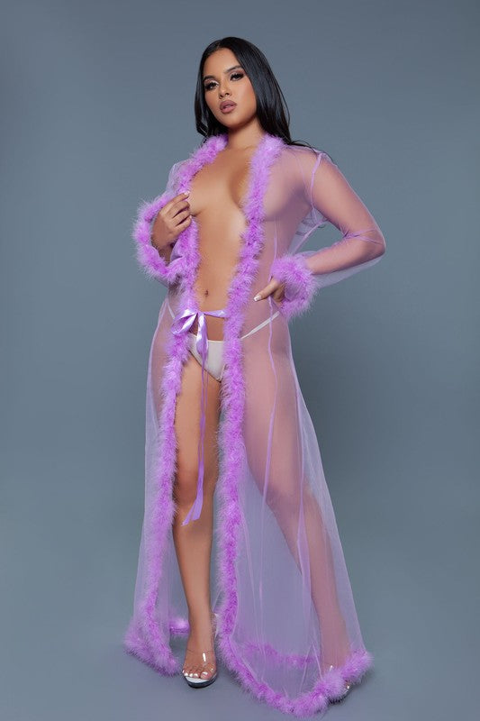 Marabou Robe Lavender OS by BE WICKED | Fleurcouture