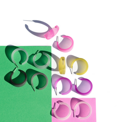 Marilyn Frosted Hoop Earrings - Large Marilyn Hoops by Leetie Lovendale | Fleurcouture