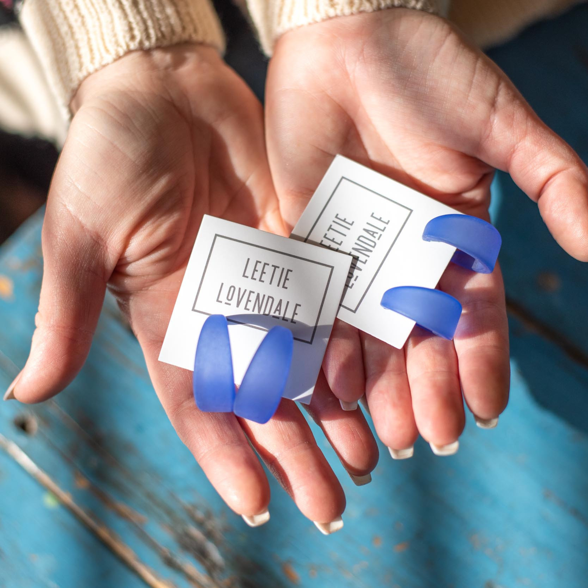 Marilyn Frosted Hoop Earrings - Large Marilyn Hoops by Leetie Lovendale | Fleurcouture