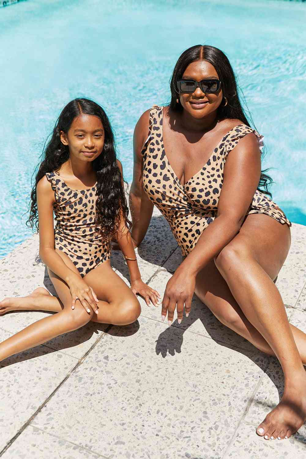 Marina West Swim Float On Ruffled One-Piece in Leopard Leopard by Trendsi | Fleurcouture