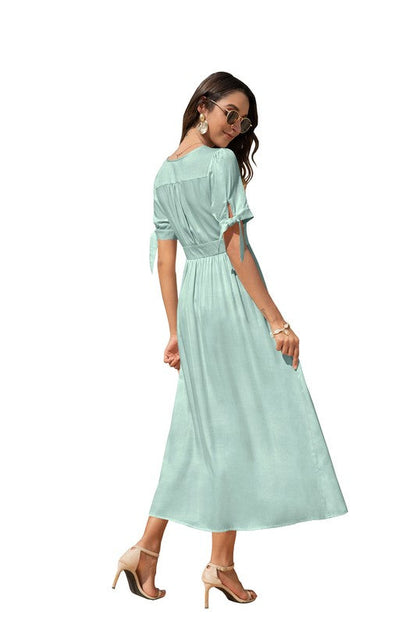 Maxi Dress with buttons on the front by Annva USA | Fleurcouture