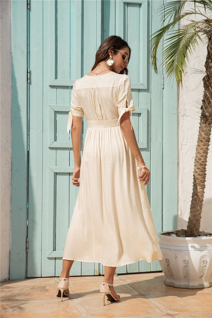 Maxi Dress with buttons on the front by Annva USA | Fleurcouture