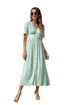 Maxi Dress with buttons on the front LIGHT BLUE S by Annva USA | Fleurcouture